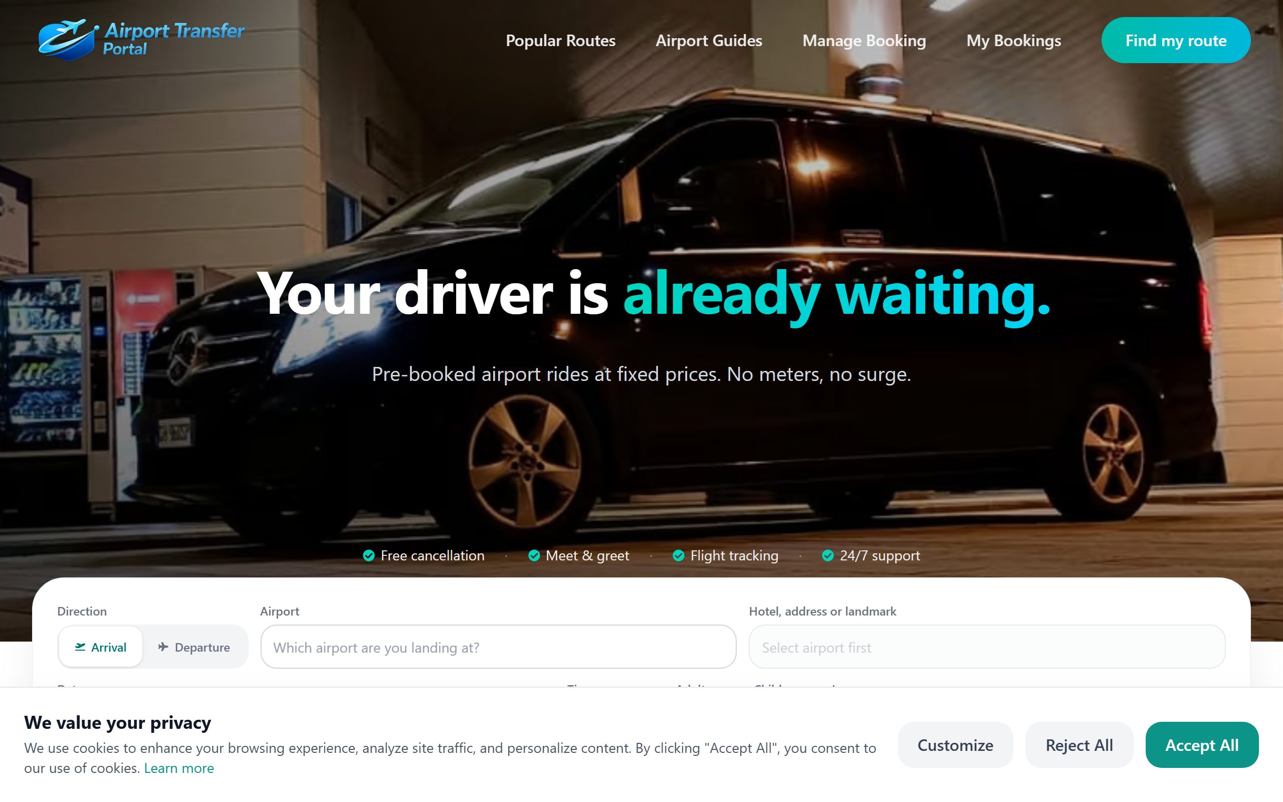 Airport Transfer Portal screenshot